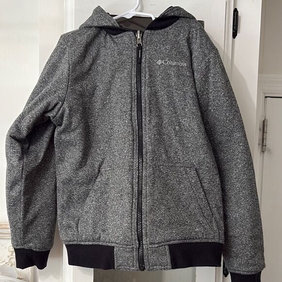 Columbia Reversible Youth Size Medium Black&Gray  Quilted Hooded Winter Coat - Picture 6 of 10
